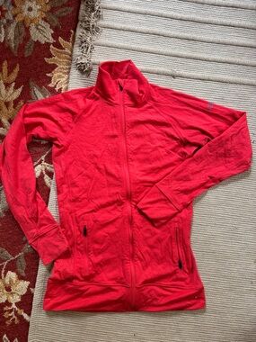 Icebreaker jacket top merino wool full zip cardigan ember bright coral W M